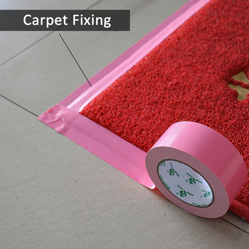 BOMEI PACK Color Duct Tape Pink, Heavy Duty Strong Industrial Duct Tape 9mil x 1.88inch x 30yds for Packing and Repairing 2Rolls (1.88inch x 30yds)