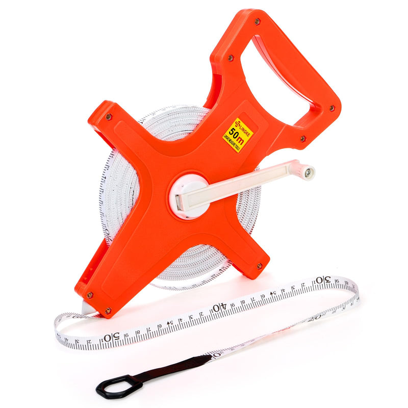 Coloch Open Reel Fiberglass Tape Measure, 165 Feet/50 Meters Yard Measuring Tape Dual Sided Reel Tape with Inch/Metric Scale Retractable Long Tape Measure for Engineer, Yard, Field, Project