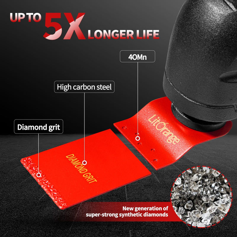 8 Pcs Diamond Oscillating Blades, Oscillating Multi Tool Diamond Saw Blades for Grout Removal, Flush Cut, Cleaning Mortar 8PCS