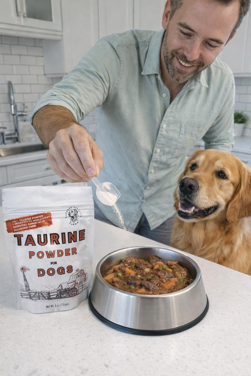 Taurine for Dogs - Taurine Powder Supplement, 144 Servings, 500mg, Heart, Brain, Eyes, Muscle, Energy, and Growth, (6oz)