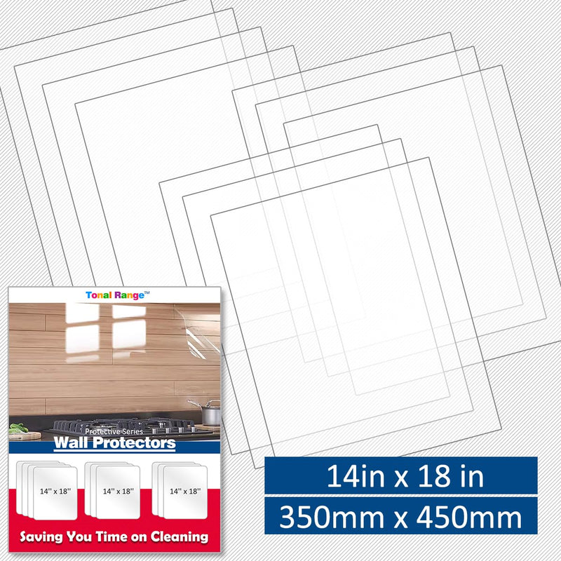 Clear Wall Protector Contact Paper, Kitchen Wall Stickers, Wall Protector Sheet for Trash Cans, Chair Bumpers, Carpet, Stove Backsplashes and Behind Stove -(20 Sheets) 20 -Sheets