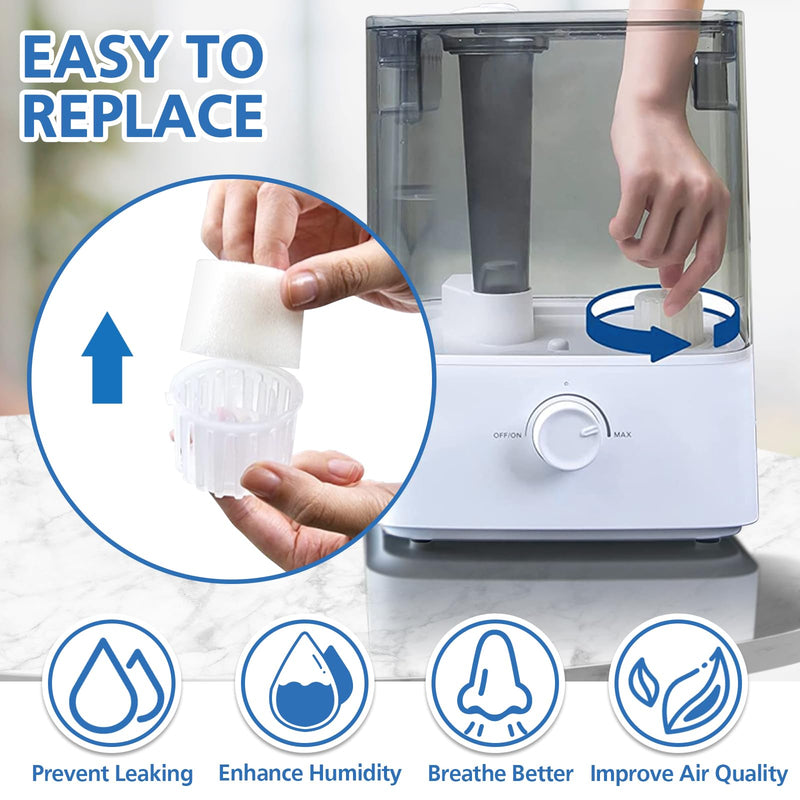 30-Pack Top Fill Humidifier Replacement Filter Compatible with LEVOIT Classic160, Dual150, Dual200S, Classic300(S), LV600S, OasisMist450S, Superior6000S Humidifiers White 1