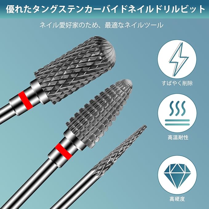CGBE Nail Bit 3 Pcs Nail Drill Bit 0.09 inch (2.35 mm) Shaft Diameter Nail Machine Bit Carbide Nail Drill for Nail Polishing Cuticle Removal Gel Off Grinding Nail (Thin) - NewNest Australia