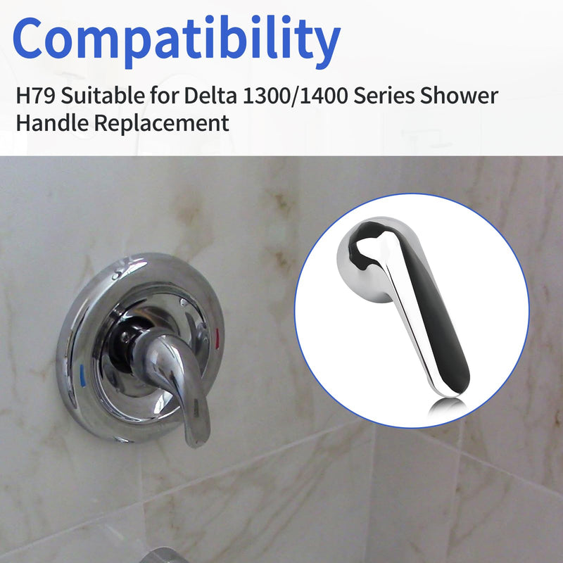 H79 Single Metal Lever Handle Compatible with Delta 1300/1400 Series Handle Kit, Faucet Handle fit for Delta Tub - Chrome Bathroom Accessories