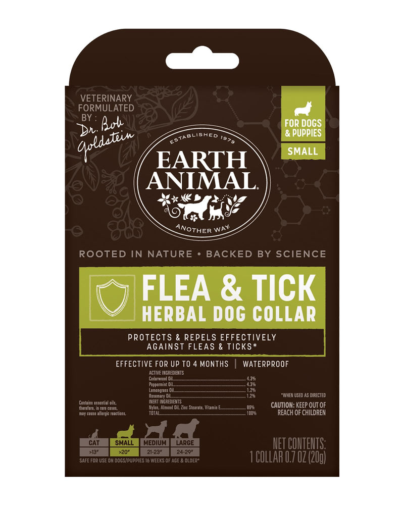 Earth Animal Apothecary Natural Flea & Tick - Herbal Collar for Small Dogs & Puppies - 1 Collar