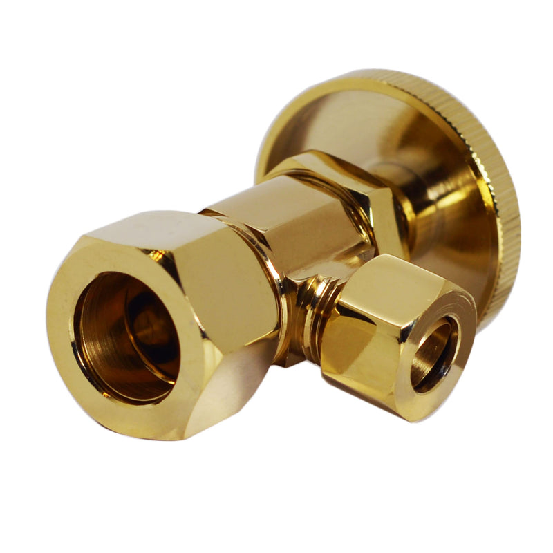 Westbrass Corrugated Supply Kit with Round Handle, 5/8" OD x 3/8" OD x 12", Polished Brass, D105K12-01