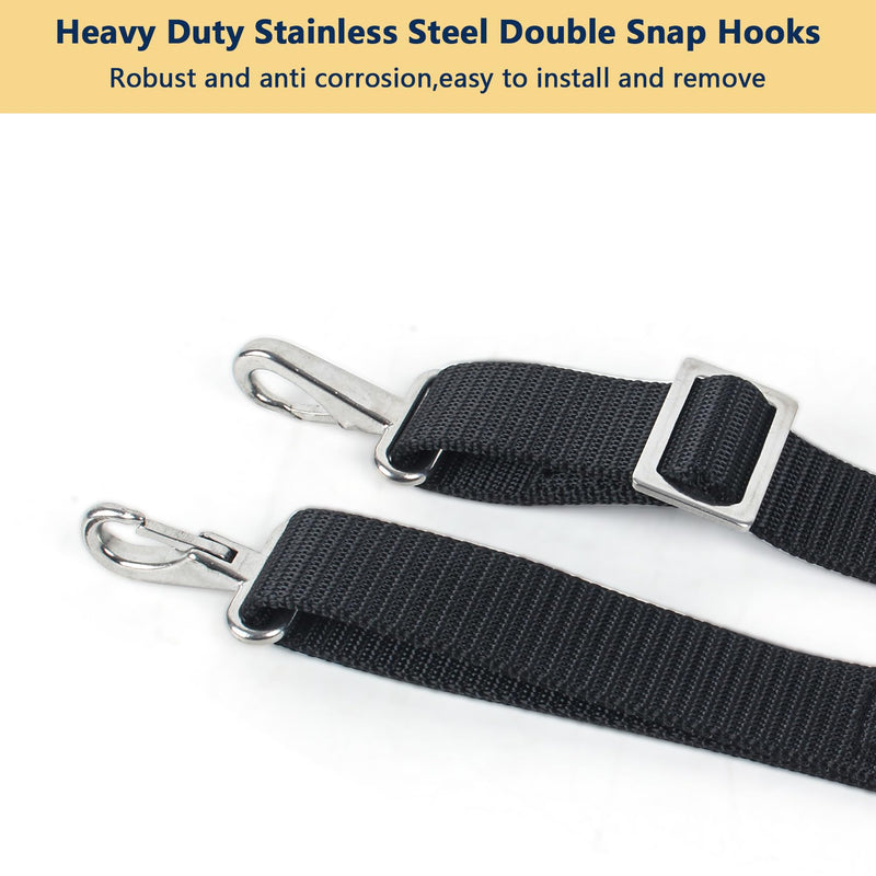 ORLANG Bimini Top Straps with Heavy Duty Stainless Steel Double Snap Hook,Bimini Straps for Boats Adjustable 33.5"- 60",Marine Awning Webbing Straps,Boat Canopy Nylon Straps 4 Pack