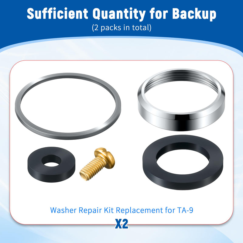 Enhon 4 Pack Washer Repair Kit Compatible with TA-9, Compatible with Symmons Temptrol Valve TA-10 Spindle Assembly, T-8 Cold Washer, T-7 Retainer, T-6 Hot Washers, T-5 Screw and T-11 Cap Gasket