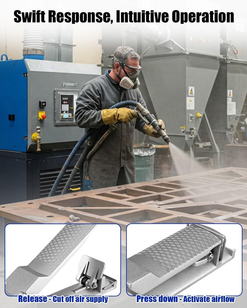Sand Blaster Machine Pneumatic Switch, Sandblaster Palm Pressing Control, Sandblaster Handle Pneumatic Switch, Grey