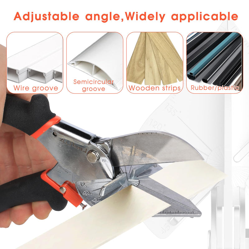Miter Shears, Multifunctional Trunking Shears for Angular Cutting of Moulding and Trim, Adjustable at 45 to 135 Degree, Hand Tools for Cutting Soft Wood, Plastic, PVC, |LFXP3101S 3101S