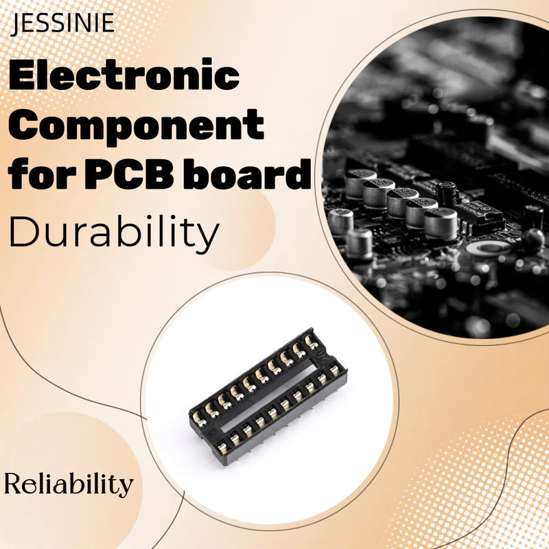 10Pcs 20P IC Socket DIP Integrated Circuit IC Sockets Adaptor Solder Type 2.54mm Pitch Dual Row 20 Flat Pin