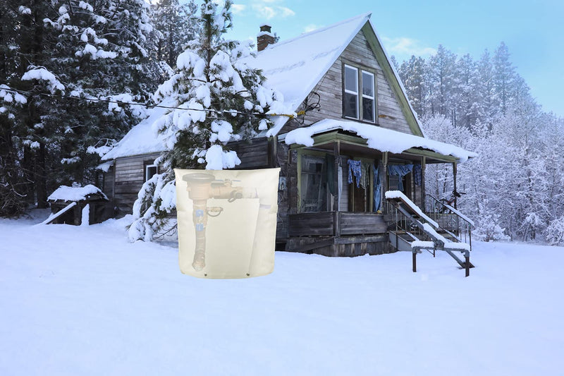 Outdoor Backflow Preventer Insulation Cover -Insulated Pouch for Winter Pipe Freeze Protection, Backflow System, Water Sprinkler Valve Box, Meter or Controller (30 " W x 26 " H,White) 30"W x 26"H,White
