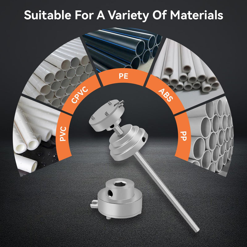 Inside Pipe Cutter for PVC Pipe-Aluminum Alloy Internal PVC Pipe Cutter for 1-1/2"and 2"Pvc Pipe, 7"Adjustable Cutting Depth PVC Pipe Cutter Tool Suitable for ABS, PVC, CPVC, PE, or PP Material Silvery