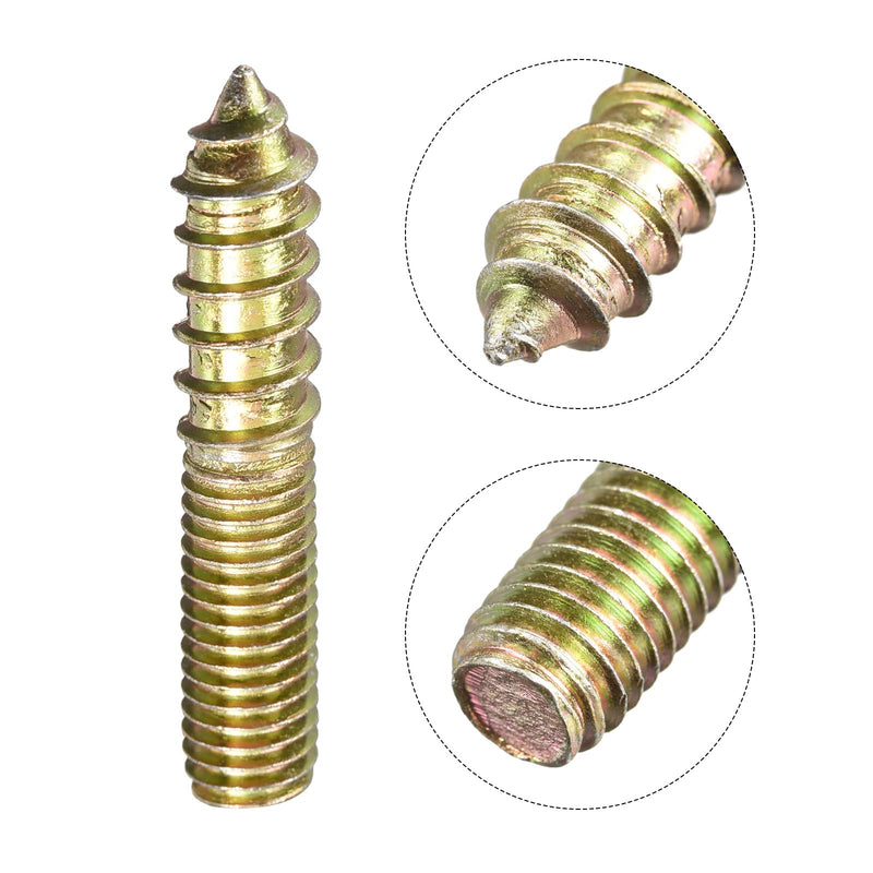 uxcell M8x40mm Hanger Bolts, 24pcs Double Ended Thread Dowel Screws for Wood Furniture Connecting 40mm