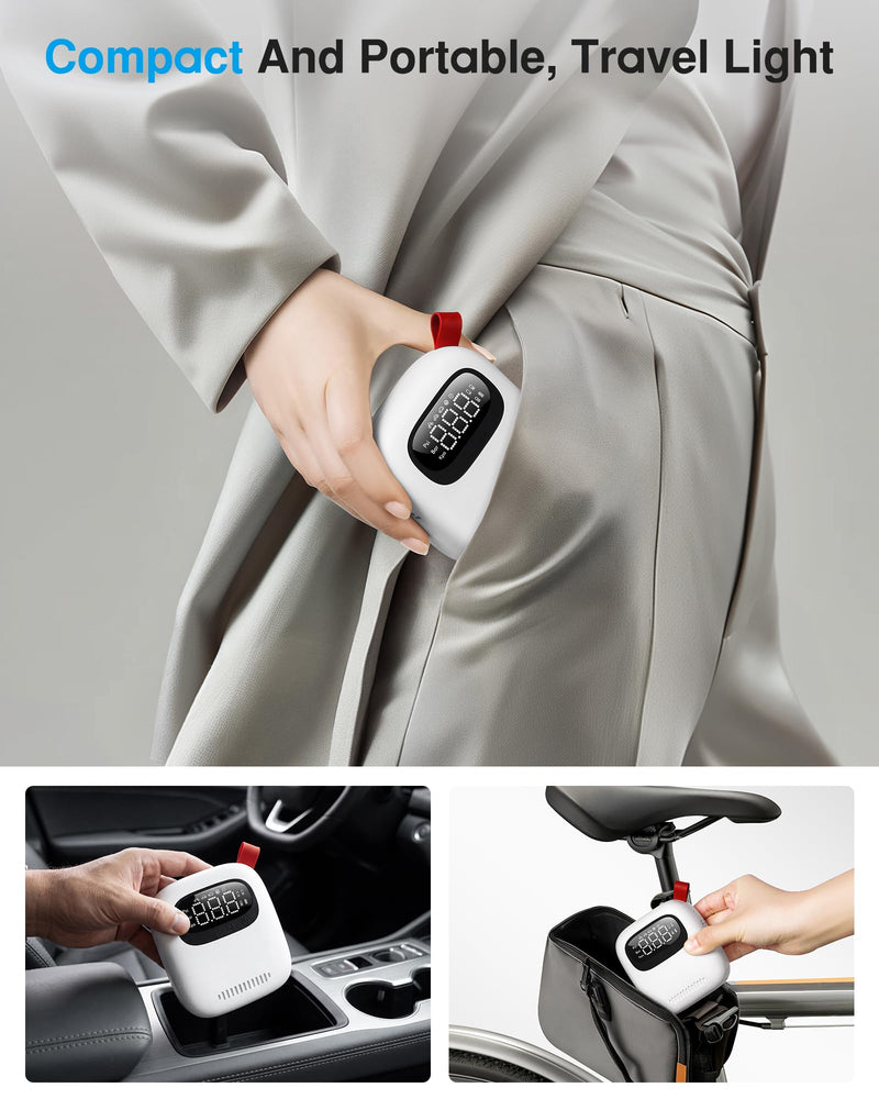 Rechargeable Electric Bike Pump with Gauge, 150PSI Mini Tire Inflator