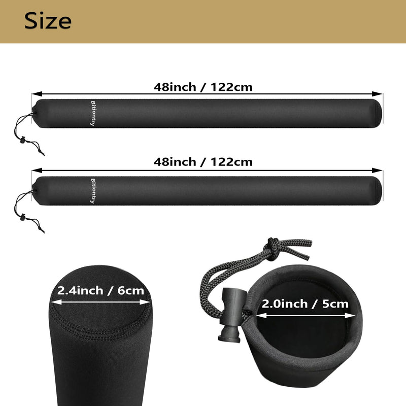 48 Inch Boat Trailer Guide Pole Cover- Neoprene Boat Trailer Guide Protective Cover- Heavy Duty Marine Trailer Guide Poles Cover for Jet Ski Boat Sailboat Trailer (Set of Two) black 48” Boat Trailer Guide Pole