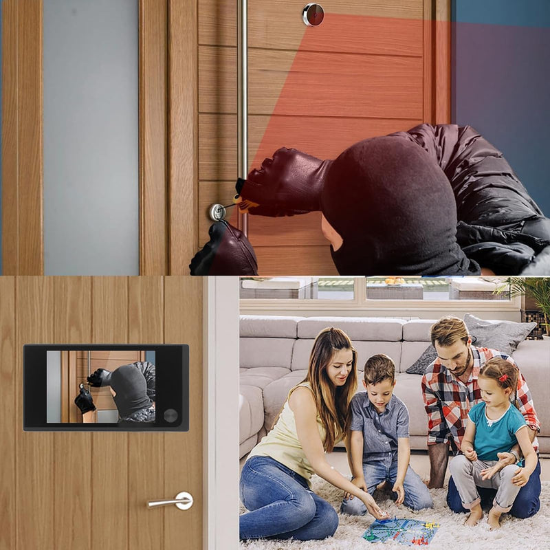 ViaGasaFamido Digital Door Viewer 1MP 120° Wide Angle, 3.5in LCD Color Screen, Easy Setup for Home Security with ABS Material, ViaGasaFamidogp9y6xvqo8