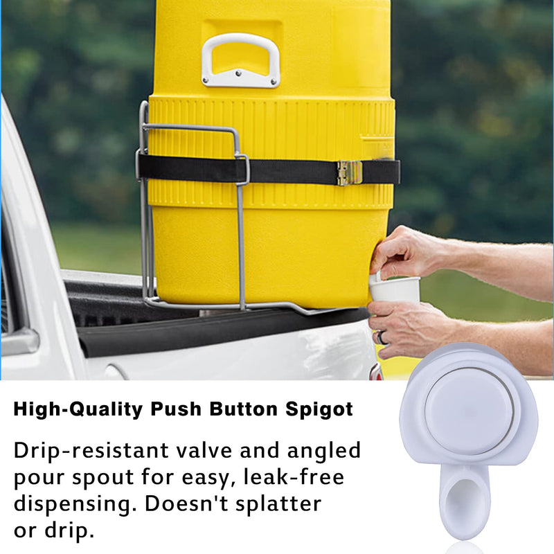 Upgrade Push-Button Cooler Spigot Replacement, Compatible with Igloo 2, 3, 5 and 10 Gallon Beverage Coolers, Durable Water Cooler Spigot for 2-10 Gallon Water Jugs Replacement Part (White-30PC) White-30PC