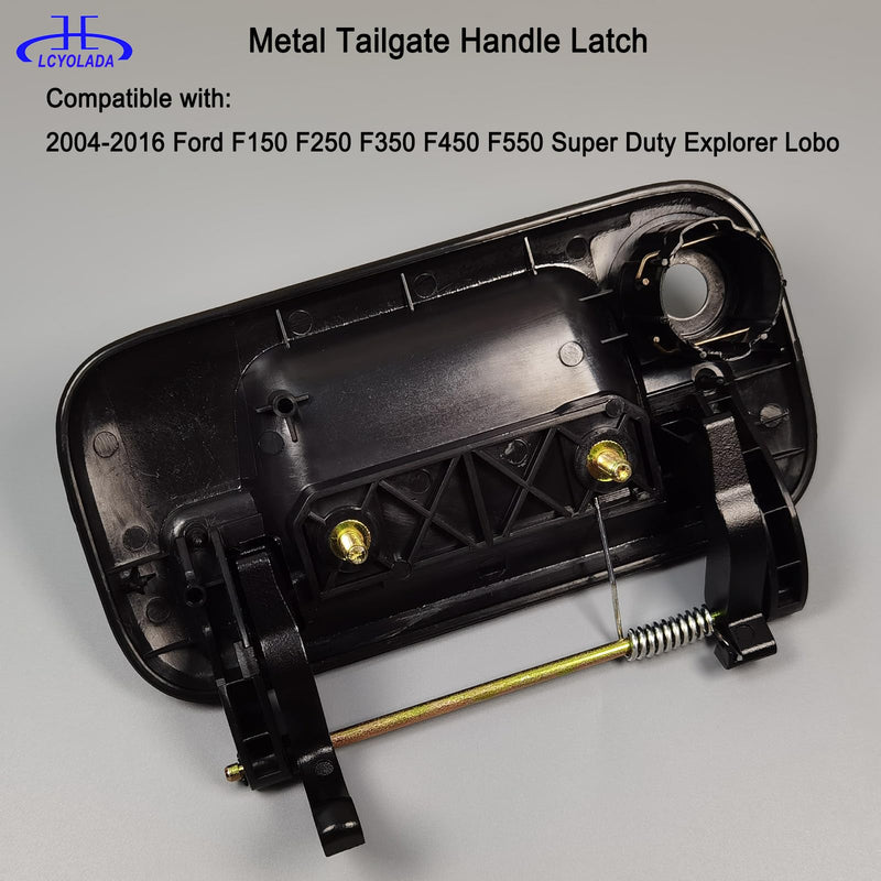 Metal Tailgate Handle Latch for 2004-2016 Ford F150 F250 F350 F450 F550 Super Duty Explorer Lobo, Lincoln Mark LT, Replace# 8L3Z-9943400-A, 79606, w/Key Hole Metal Tailgate Handle