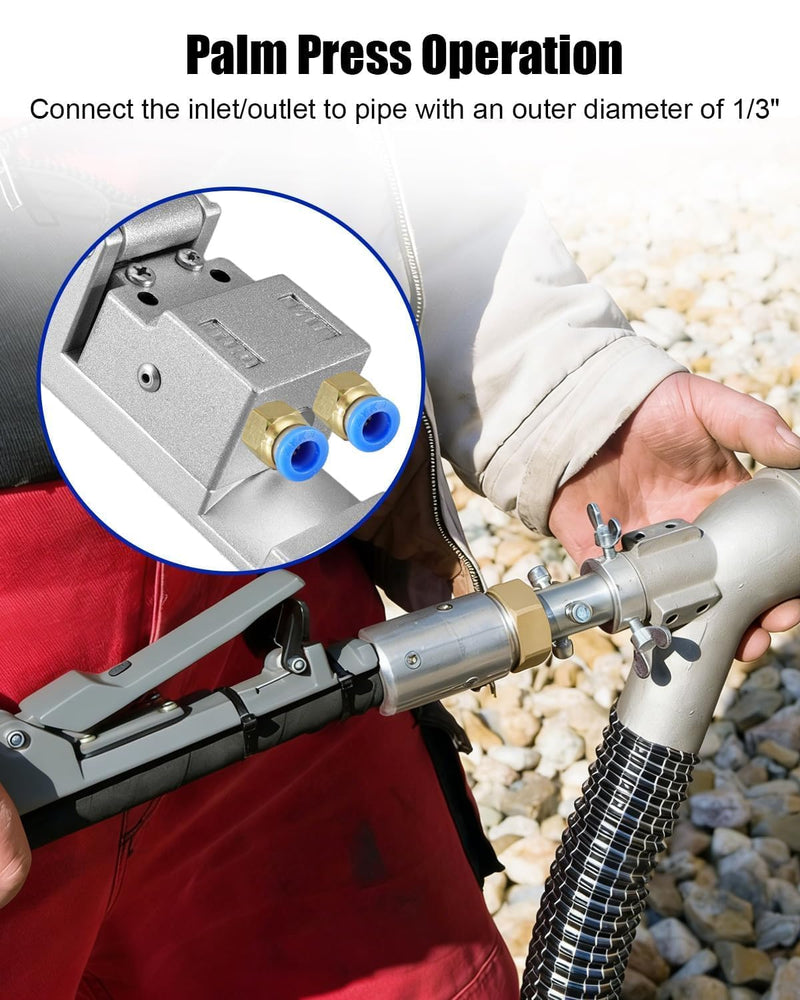 Sand Blaster Machine Pneumatic Switch, Sandblaster Palm Pressing Control, Sandblaster Handle Pneumatic Switch, Grey