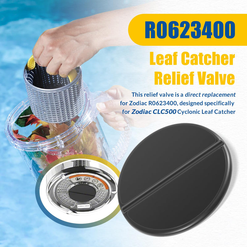 R0623300 O-Ring Seal and R0623400 Relief Valve, Replacement Parts for Zodiac CLC500 Cyclonic Leaf Catcher, Durable Rubber (2-Pack)