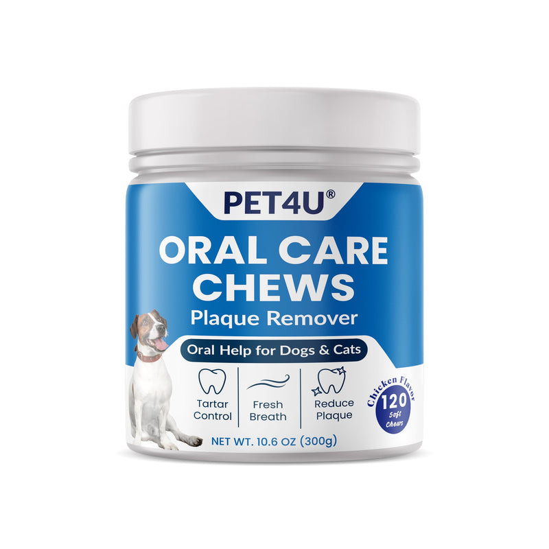 Oral Care Chews – 120 Soft Chicken‑Flavour Dental Chews for Dogs & Cats, 10.6 oz – Freshens Breath • Controls Plaque & Tartar • Vet‑Recommended Daily Treat