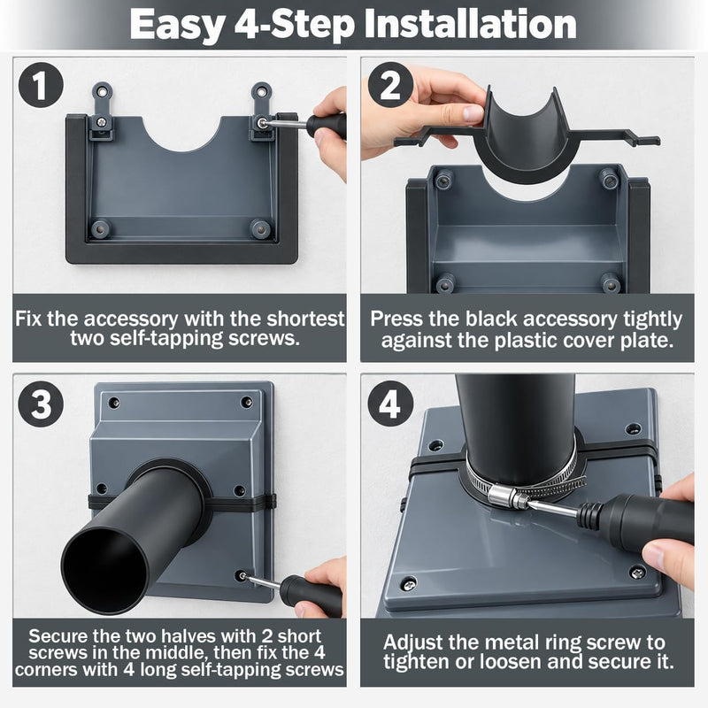 HVAC Wall Penetration Cover & Line-Set Cover Kit, AC Line-Set Insulation Protector, Easy Install Split Cover Wall Sleeve, Outlet Retrofit for Indoor & Outdoor Air Conditioner Systems (Grey) Gray