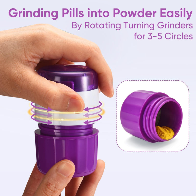 Pill Cutter, Crusher and Grinder, Splitter Accurate and Easy Cutting, Stainless Steel Blade, Perfect for Travel, Ideal for Purse or Pocket, Daily Usage, Ideal for Medication (Purple) Purple