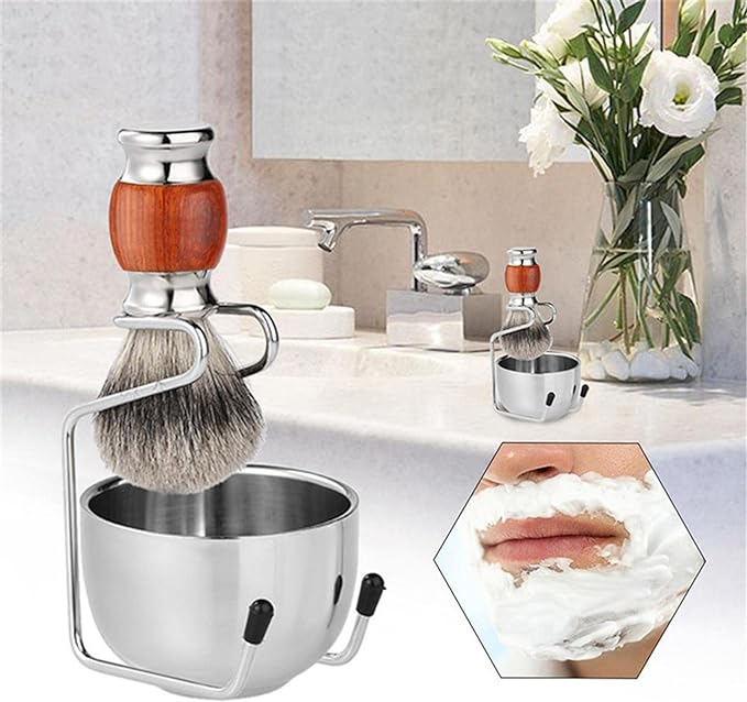 Blue Sky Sun Shaving Brush Holder, Brush Stand, Men's, Stainless Steel, Bowl, Father, Father's Day, Gift, Accessory, Silver - NewNest Australia