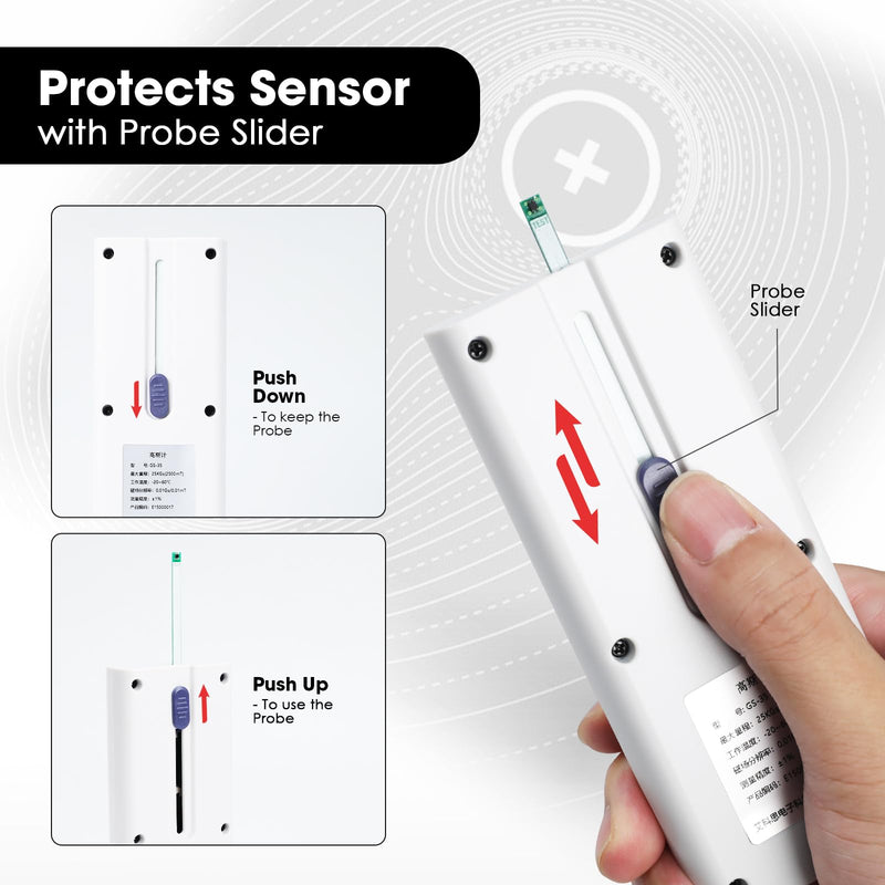 Gauss Meter Rechargeable Tesla Meter 25000Gs/2500 mT Range N/S Pole Detection, Portable Magnetometer Magnetic Field Strength Tester with Data Logging & Alarm ±5% Accuracy for Factory QC and Workshops
