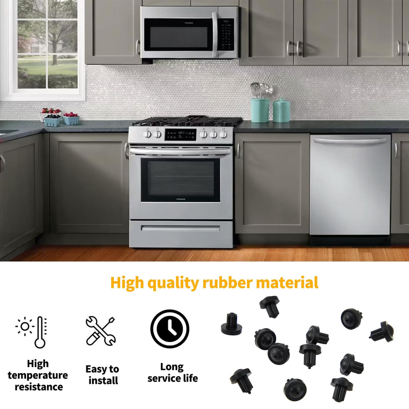 5304475129 AP4499988 Grate Rubber Feet for Frigidaire Gas Stove Top Range Grate Foot Rubber Pads Frigidaire Stove Parts Rubber Grate Bumpers Stove Replacement Cooktop Grate Foot 12 Pack