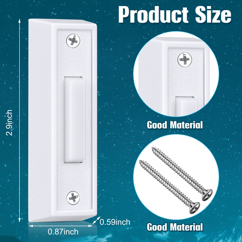 Saillong 1 Piece Lighted Doorbell Button, Wall Mounted Garage Door Opener Switch with LED Light Compatible with Most Wire Doorbell Chimes, Transformer, Ringers, Buzzers (White,White Light) White, White Light