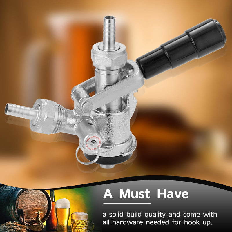 Keg Coupler, Sankey Keg Tap D System ID 5/16'' Draft Beer Line (304 Stainless Steel Probe) G5/8 Nuts Commercial Sankey Kegerator D Coupler with 4 Hose Clamps