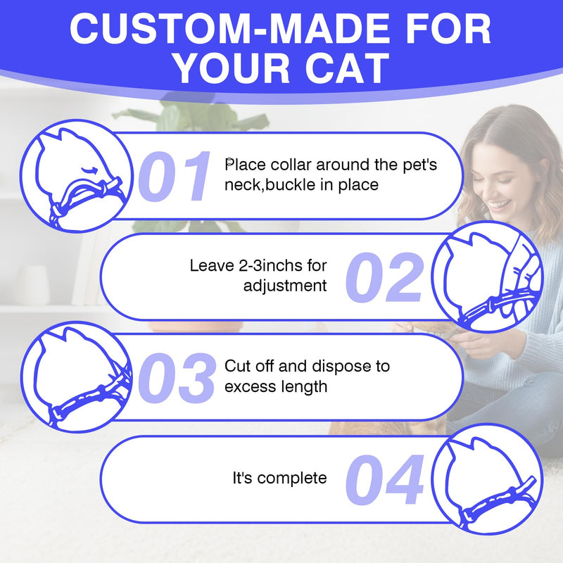 Calming Collar for Cats 8 PK Cat Stress and Anxiety Relief Pheromone Collar for Cats Anti Aggression for Cats Cat Meowing Stopper Cat Calming Collars for 30 Days Adjustable Waterproof Rapid Effect Grey