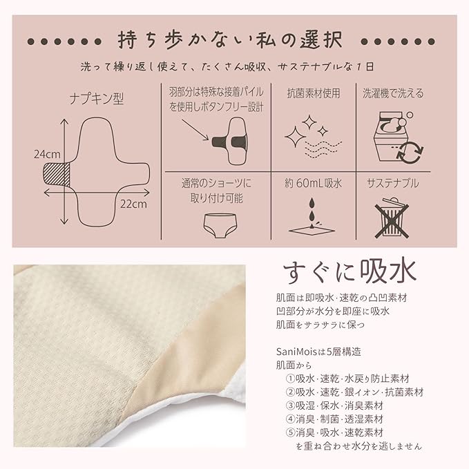 DKSH Japan Sanimore Beige Cloth Napkins, Water Absorbent, 2.1 fl oz (60 ml) - NewNest Australia