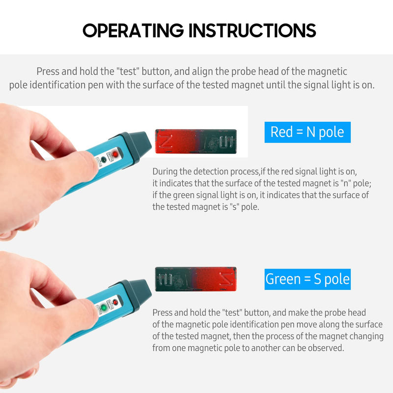 Dioche Polarity Tester, Magnetic Pole Pen Polarity Tester Identify Tool North & South Magnetic Pole Identifier Magnet Detector