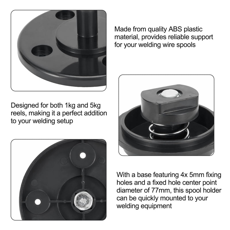 MIG Welding Wire Spool Holder Stand Assembly For 1Kg And 5Kg Reels, Wire Damper Shaft For Small To Medium MIG Welders, Fits 100Mm And 200Mm Diameter Spools For CNC Metalworking Welding Applications