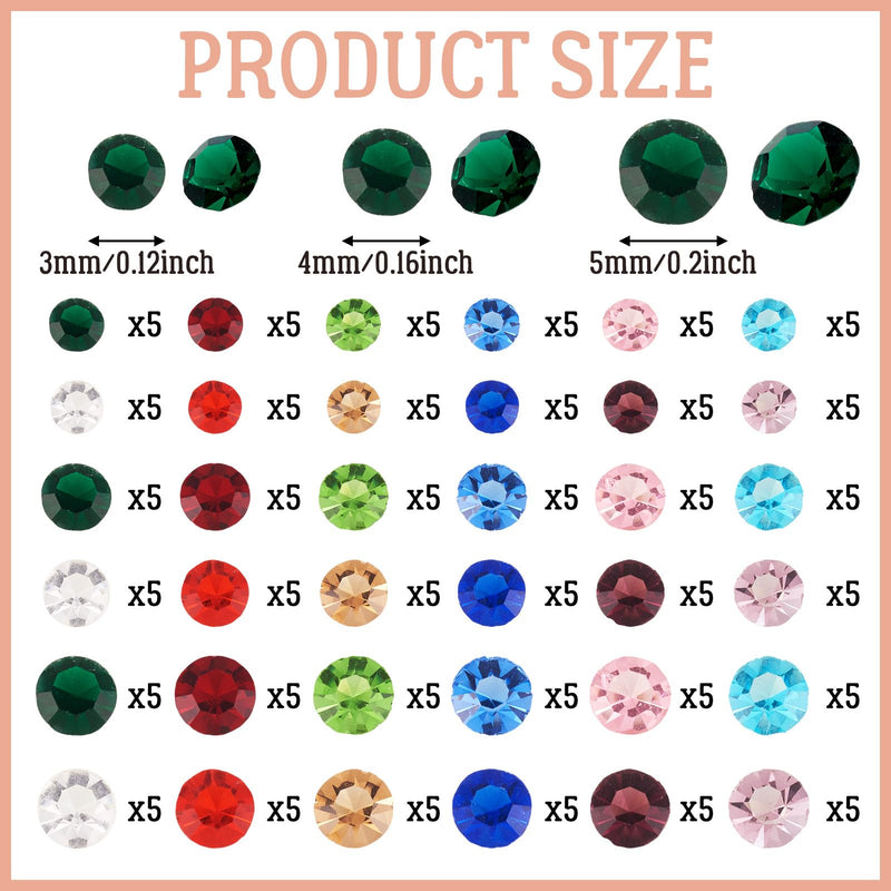 Cheriswelry 180pcs Glass Rhinestone Cabochons Mini Birthstone Gem Faceted Cabochon Pointed Back Diamond Shape Colorful Shiny No Hole Beads Charms for Pendant Earring Bracelets Necklaces Jewelry Making