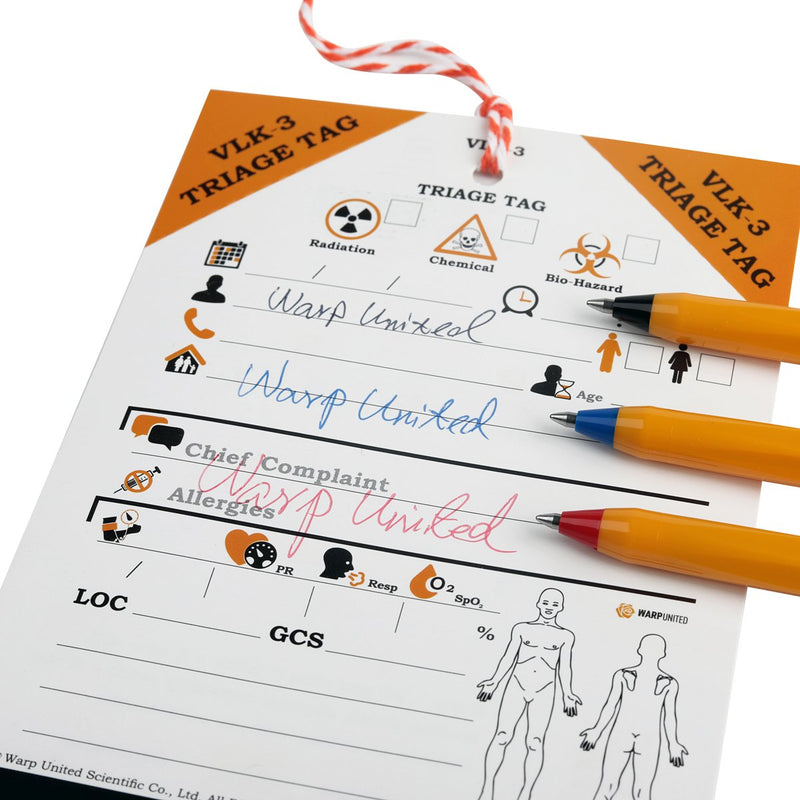 10-Pack VLK-3 Waterproof Medical Triage Tag for Mass Casualty Incident Version na 1.02