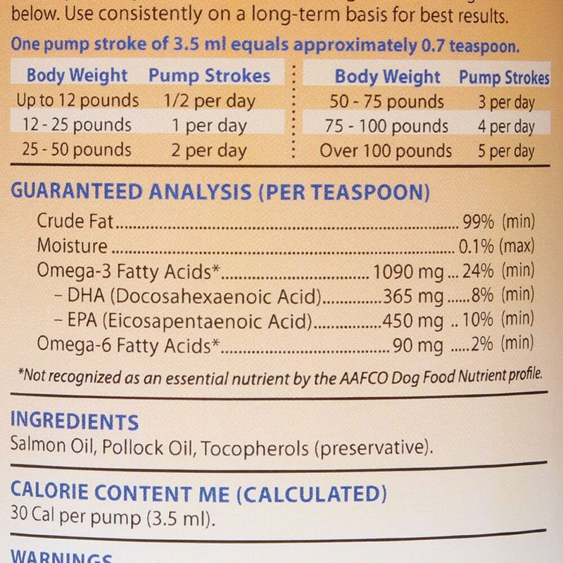 Grizzly Omega Health for Dogs & Cats, Wild Salmon/Pollock Oil Omega-3 Blend 16 oz - PawsPlanet Australia