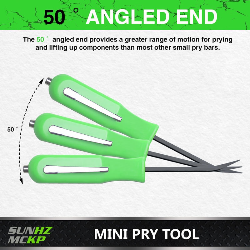 SUNHZMCKP 4 PCS Small Pry Bar, Multifunction Mini Pocket Pry Bar Tool with Magnet Top, for Car Repair Home Office Mechanics Electricians Repair 4 Piece