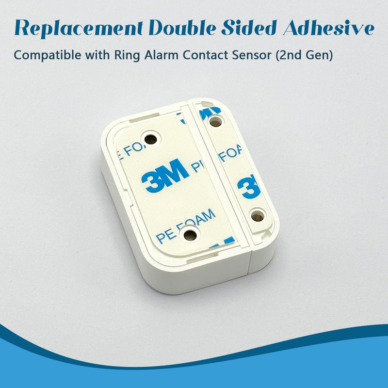 Replacement Adhesive for Ring Alarm Contact Sensor (2nd Gen), 12PCS Pre-Cut Double Sided Tape Compatible for Ring Door Sensor, Easy Installation & Strong Hold