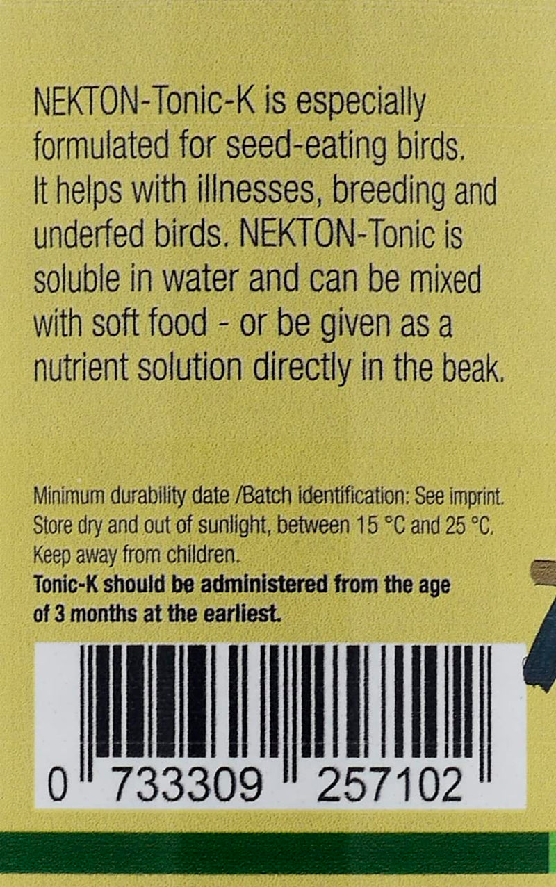 Nekton Tonic-K Restorative Supplement for Seed-Eating Birds 100g, (3.5oz) 3.5 Ounce (Pack of 1) - PawsPlanet Australia