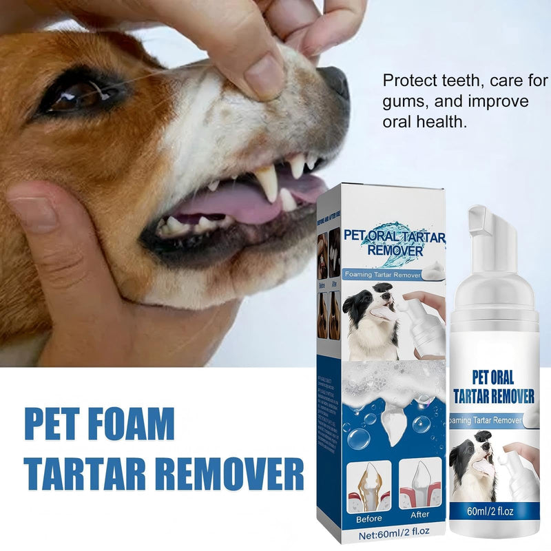 Dog Dental Foaming Care Spray, Dogs Teeth Oral Care Cleaning Spray, Pet Foaming Clean Teeth for Pet Cats and Dogs, Reduce Plaque & Tartar, Support Clean & Teeth and Aid in Daily Oral Use - 2 fl. oz
