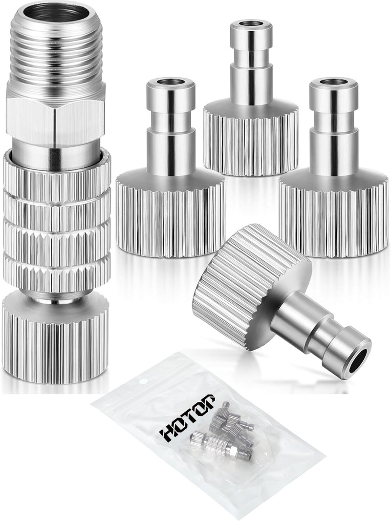 Airbrush Quick Release Coupling Disconnect Adapter Kit, 5 Pieces 1/8 Inch Female Connectors and Male Adapters Adjustment Control Valve Airbrush Accessories for Air Compressor