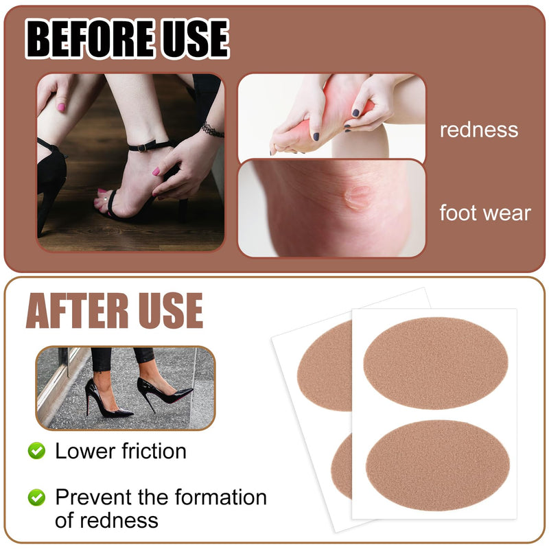 40pcs Moleskin Patches, Premium Flannel and Pressure Sensitive Adhesive Mole Skin Pads for Feet Health Prevention Bandages Supplies Lower Friction Suitable for High Heels Shoes Flat Shoes Sneakers
