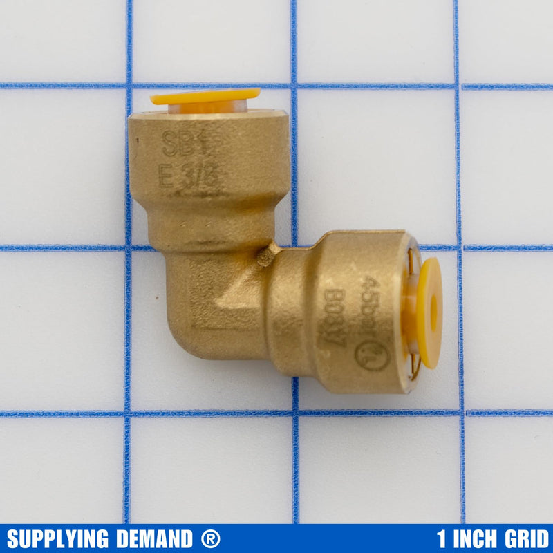 Supplying Demand SB1 3/8 Inch 90 Degree Elbow Quick Connect HVAC Brass Coupler Fitting (Pack of 2) 3/8 Inch (Pack of 2) 3/8" SB1 Elbow 90°