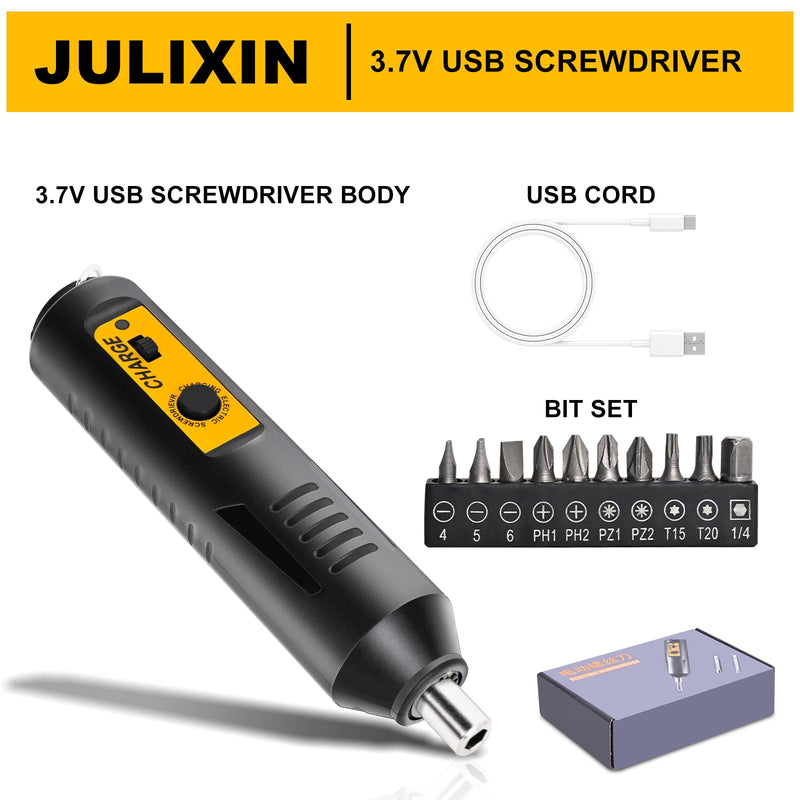 Small Cordless Screwdriver,Battery Operated,Rechargeable, Can Rotate Clockwise Or Counterclockwise,With A Button Control And Ultra Long Battery Life,10 Bits&2 Extended Bits, Magnetic Hex Chuck