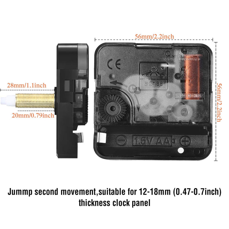2 Pieces High Torque Long Shaft Clock Movement Mechanism with 5 Different Pairs of Hands Clock Repair Parts Replacement (28 mm/ 1.1 Inches) - NewNest Australia