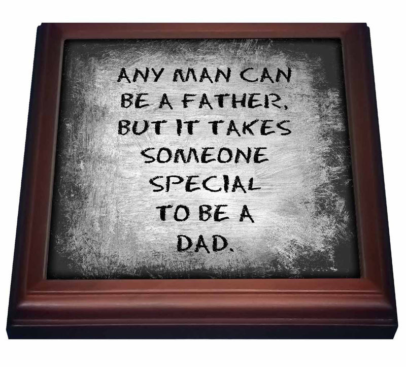 3dRose Any man can be a father but it takes someone special to be a dad Trivet with Ceramic Tile, 8" x 8", Brown